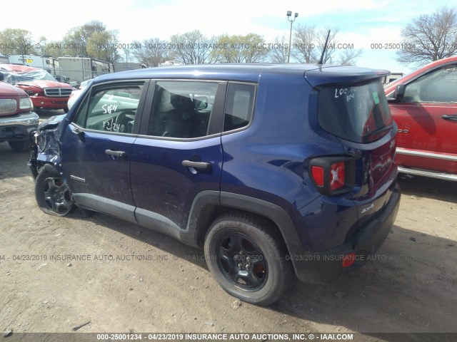 ZACCJBAW0GPD06368 - 2016 JEEP RENEGADE BLUE photo 3