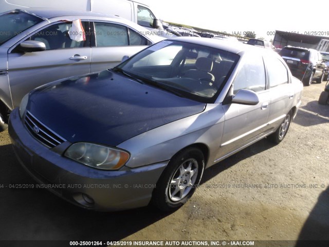 KNAFB121345313680 - 2004 KIA SPECTRA LS GRAY photo 2