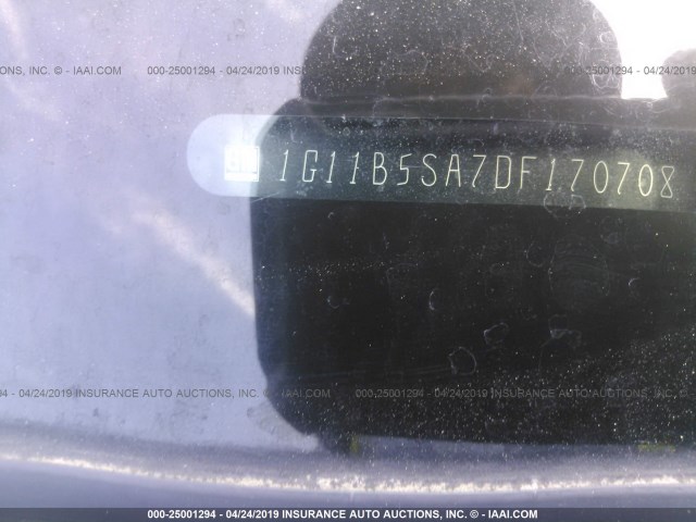 1G11B5SA7DF170708 - 2013 CHEVROLET MALIBU LS BLUE photo 9