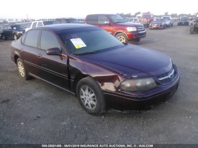 2G1WF55K439432013 - 2003 CHEVROLET IMPALA BURGUNDY photo 1