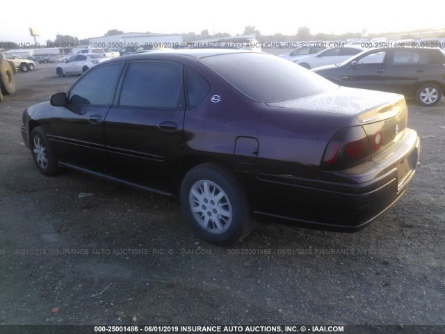 2G1WF55K439432013 - 2003 CHEVROLET IMPALA BURGUNDY photo 3