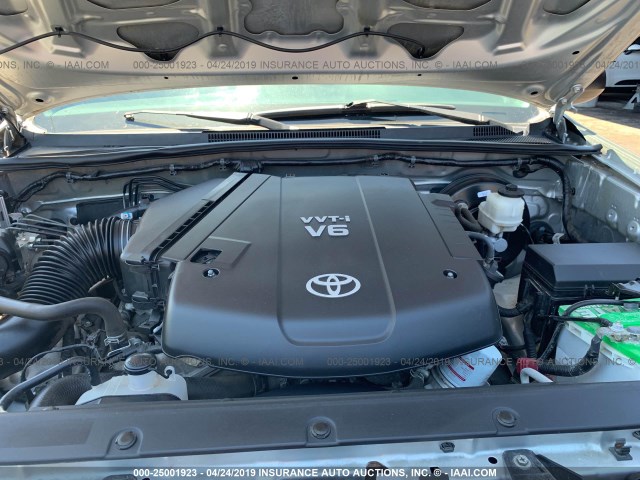 5TFJU4GN3DX033220 - 2013 TOYOTA TACOMA DOUBLE CAB PRERUNNER SILVER photo 10