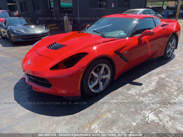 1G1YB2D73F5100467 - 2015 CHEVROLET CORVETTE STINGRAY/1LT RED photo 2