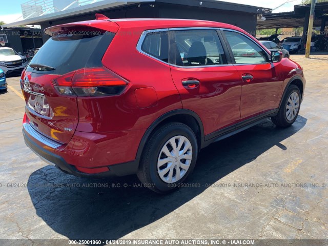 JN8AT2MV5HW261473 - 2017 NISSAN ROGUE S/SL/SV RED photo 4