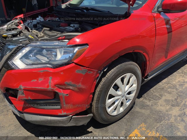 JN8AT2MV5HW261473 - 2017 NISSAN ROGUE S/SL/SV RED photo 6