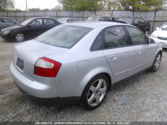 WAULC68E73A217385 - 2003 AUDI A4 1.8T QUATTRO SILVER photo 4