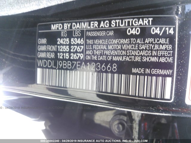 WDDLJ9BB7EA123668 - 2014 MERCEDES-BENZ CLS 550 4MATIC BLACK photo 9