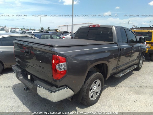 5TFRY5F10EX167227 - 2014 TOYOTA TUNDRA DOUBLE CAB SR/SR5 GRAY photo 4