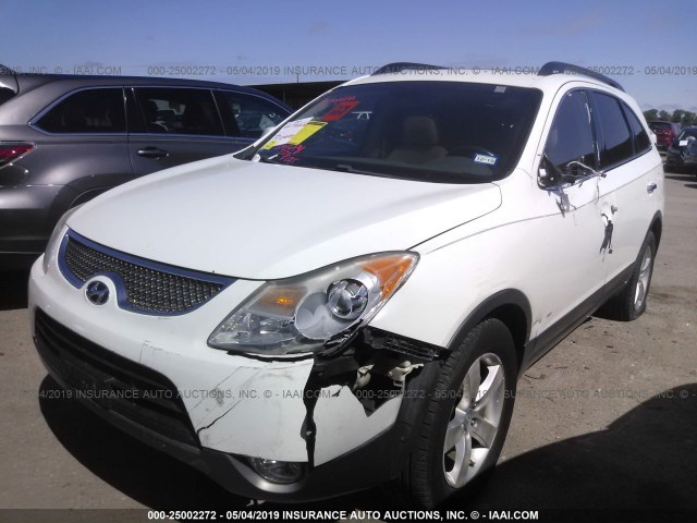 KM8NU13C28U032521 - 2008 HYUNDAI VERACRUZ GLS/SE/LIMITED WHITE photo 2