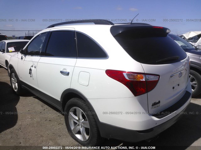 KM8NU13C28U032521 - 2008 HYUNDAI VERACRUZ GLS/SE/LIMITED WHITE photo 3