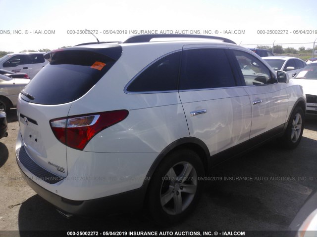 KM8NU13C28U032521 - 2008 HYUNDAI VERACRUZ GLS/SE/LIMITED WHITE photo 4