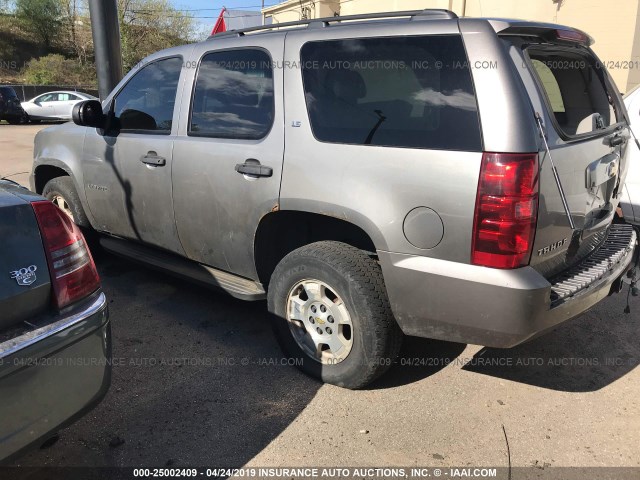 1GNFK13039R227835 - 2009 CHEVROLET TAHOE K1500 LS GRAY photo 3