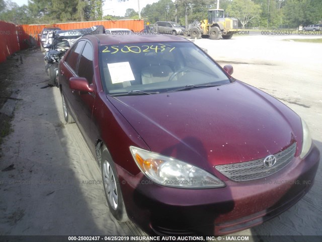 4T1BE32KX2U023772 - 2002 TOYOTA CAMRY LE/XLE/SE BURGUNDY photo 1