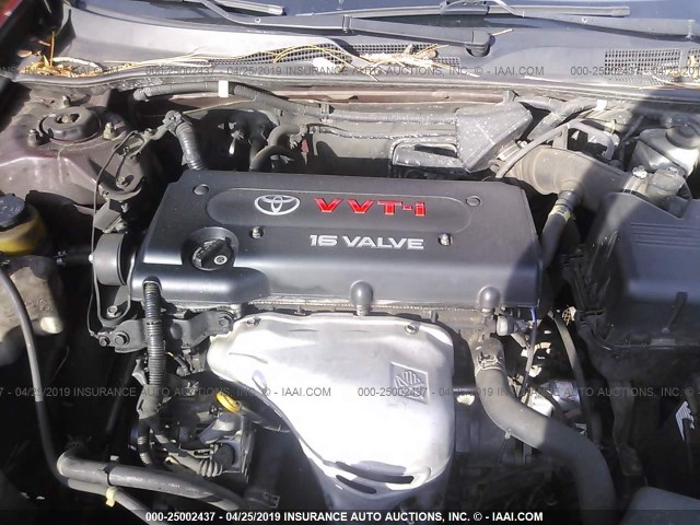 4T1BE32KX2U023772 - 2002 TOYOTA CAMRY LE/XLE/SE BURGUNDY photo 10