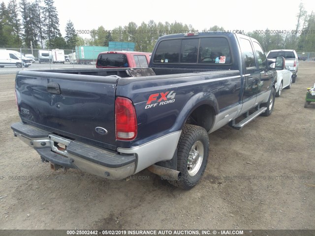 1FTSW31P24EA01115 - 2004 FORD F350 SRW SUPER DUTY Dark Blue photo 4