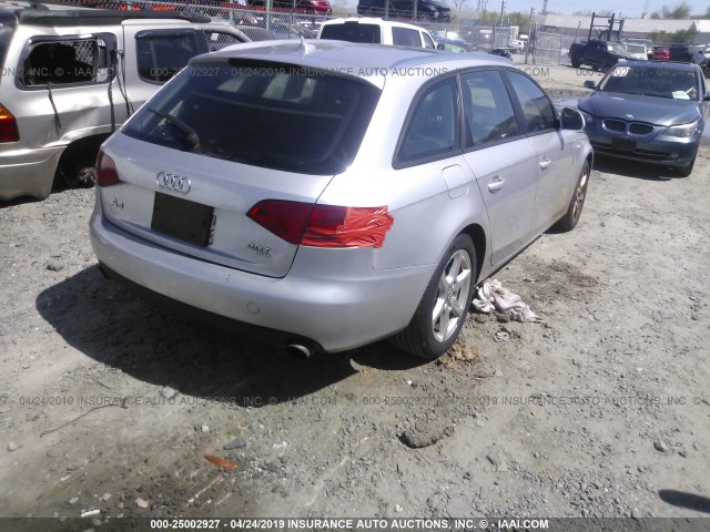 WAUVF78K19A145667 - 2009 AUDI A4 2.0T AVANT QUATTRO SILVER photo 4