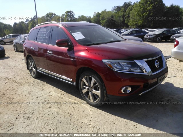 5N1AR2MN2EC685213 - 2014 NISSAN PATHFINDER S/SV/SL/PLATINUM BURGUNDY photo 1