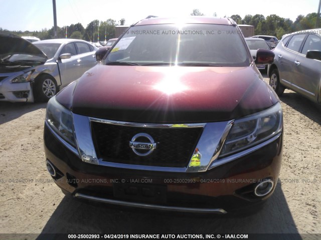 5N1AR2MN2EC685213 - 2014 NISSAN PATHFINDER S/SV/SL/PLATINUM BURGUNDY photo 6