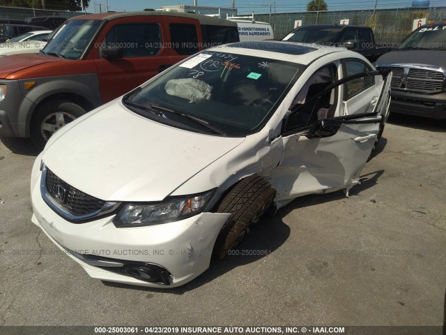 19XFB2F99FE240640 - 2015 HONDA CIVIC EXL WHITE photo 2