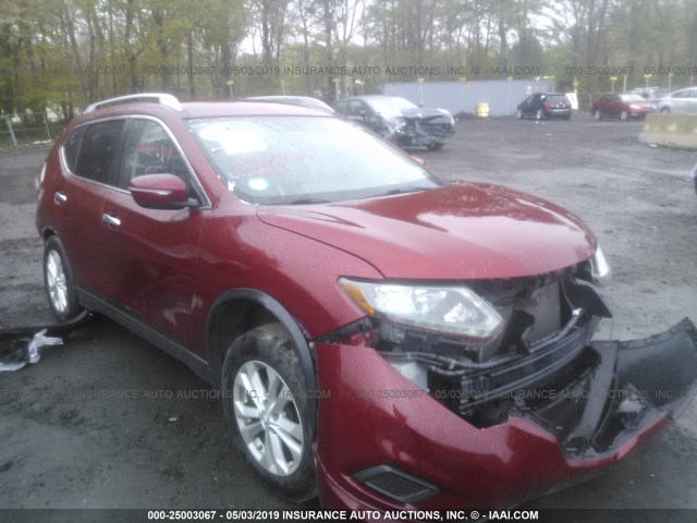 5N1AT2MV9EC787478 - 2014 NISSAN ROGUE S/SL/SV RED photo 1