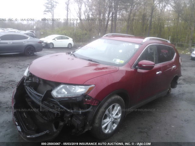 5N1AT2MV9EC787478 - 2014 NISSAN ROGUE S/SL/SV RED photo 2