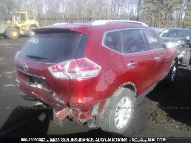 5N1AT2MV9EC787478 - 2014 NISSAN ROGUE S/SL/SV RED photo 4