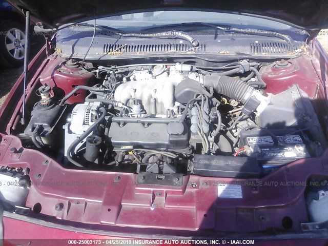 1FALP52U6TG231492 - 1996 FORD TAURUS GL MAROON photo 10