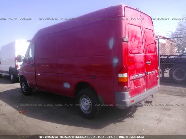 WD0PD644365961438 - 2006 DODGE SPRINTER 2500 RED photo 3