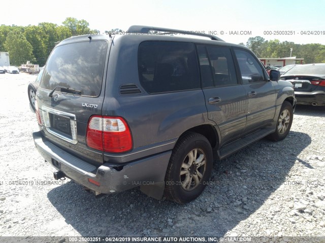 JTJHT00WX43538088 - 2004 LEXUS LX 470 GRAY photo 4