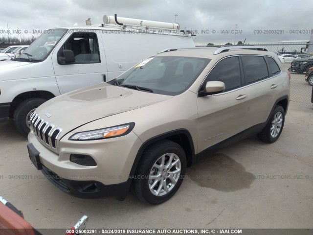 1C4PJLCS2EW322556 - 2014 JEEP CHEROKEE LATITUDE GOLD photo 2