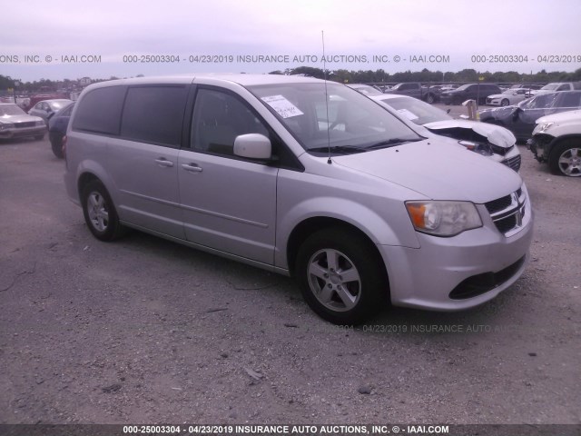 2C4RDGCG4CR309865 - 2012 DODGE GRAND CARAVAN SXT SILVER photo 1