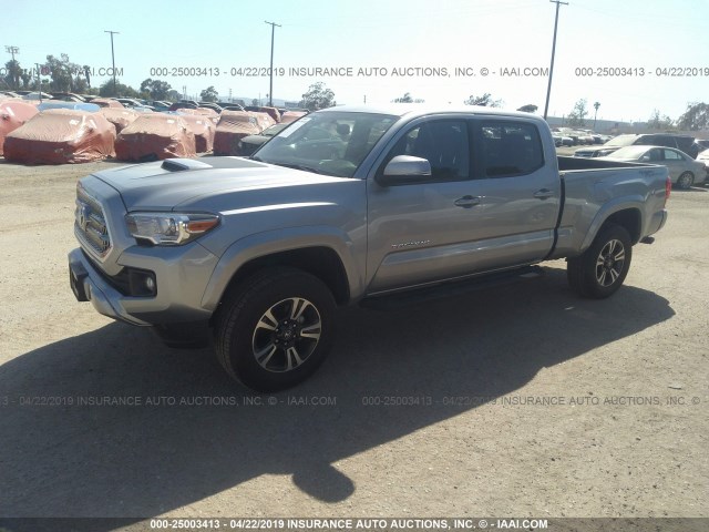 3TMBZ5DN3GM005525 - 2016 TOYOTA TACOMA DOUBLE CAB/SR5/TRD SPORT GRAY photo 2