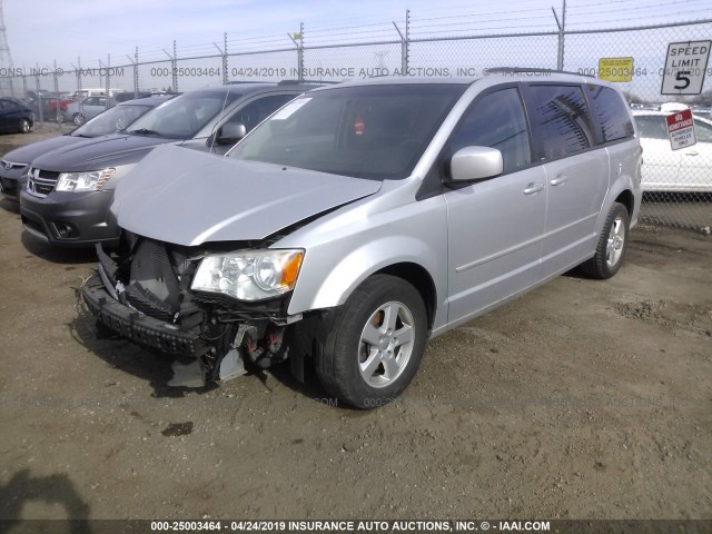 2C4RDGCG9CR280363 - 2012 DODGE GRAND CARAVAN SXT SILVER photo 2