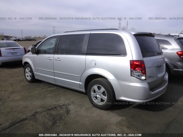 2C4RDGCG9CR280363 - 2012 DODGE GRAND CARAVAN SXT SILVER photo 3