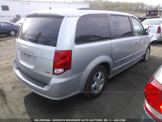 2C4RDGCG9CR280363 - 2012 DODGE GRAND CARAVAN SXT SILVER photo 4