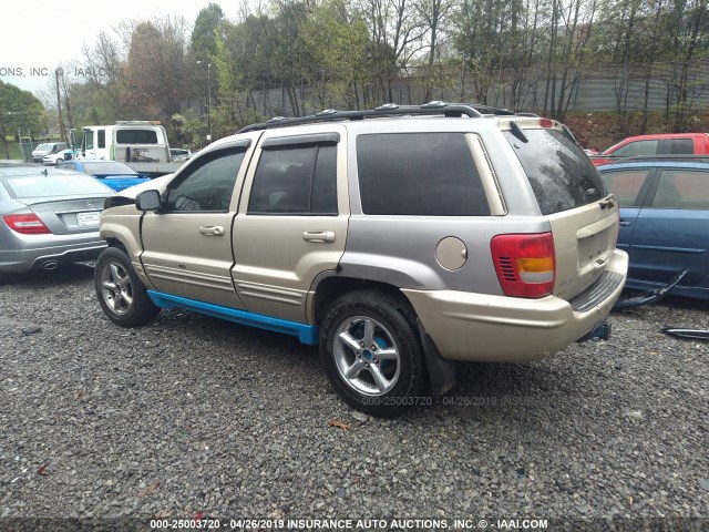 1J8GW68J52C114194 - 2002 JEEP GRAND CHEROKEE OVERLAND GOLD photo 3