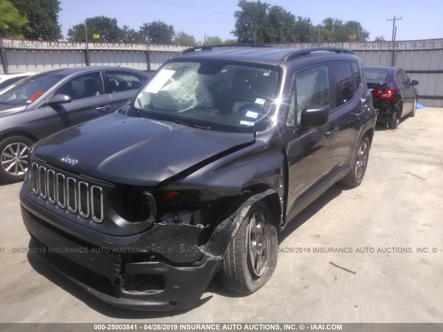 ZACCJAAB9HPE60568 - 2017 JEEP RENEGADE SPORT GRAY photo 2