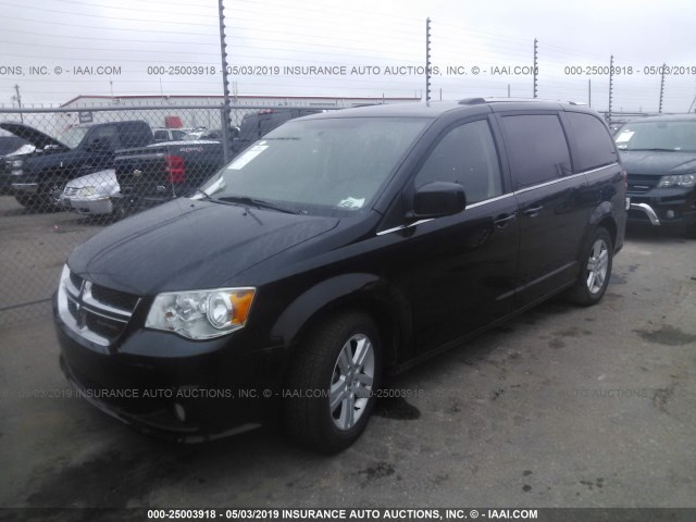 2C4RDGCG7JR239484 - 2018 DODGE GRAND CARAVAN SXT BLACK photo 2