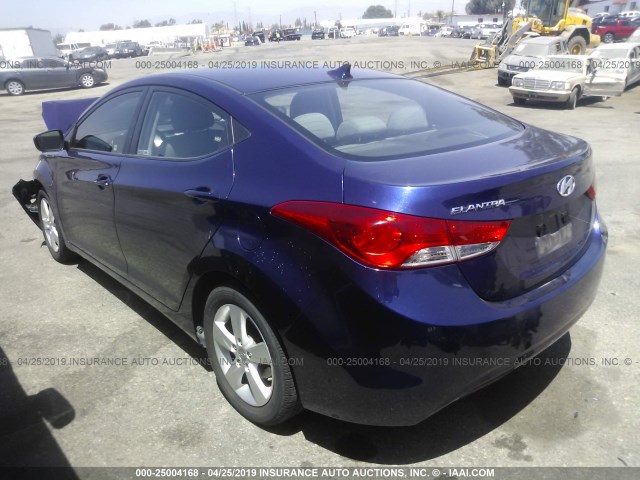 5NPDH4AE0CH064235 - 2012 HYUNDAI ELANTRA GLS/LIMITED 蓝色 照片 3