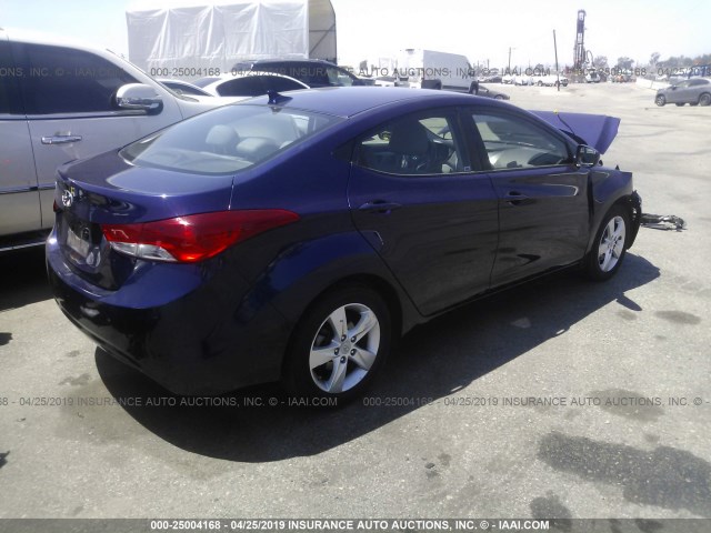5NPDH4AE0CH064235 - 2012 HYUNDAI ELANTRA GLS/LIMITED 蓝色 照片 4