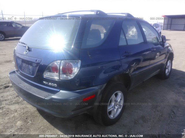 JTJHF10U720250555 - 2002 LEXUS RX 300 BLUE photo 4