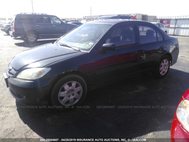 1HGES16335L009743 - 2005 HONDA CIVIC DX VP BLACK photo 2