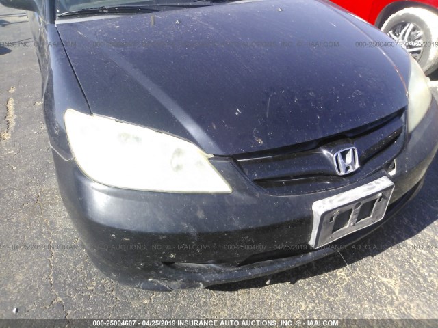 1HGES16335L009743 - 2005 HONDA CIVIC DX VP BLACK photo 6