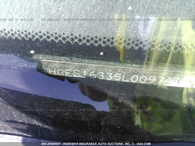 1HGES16335L009743 - 2005 HONDA CIVIC DX VP BLACK photo 9