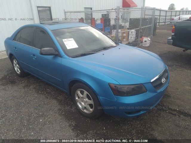 5NPEU46F46H142179 - 2006 HYUNDAI SONATA GLS/LX BLUE photo 1