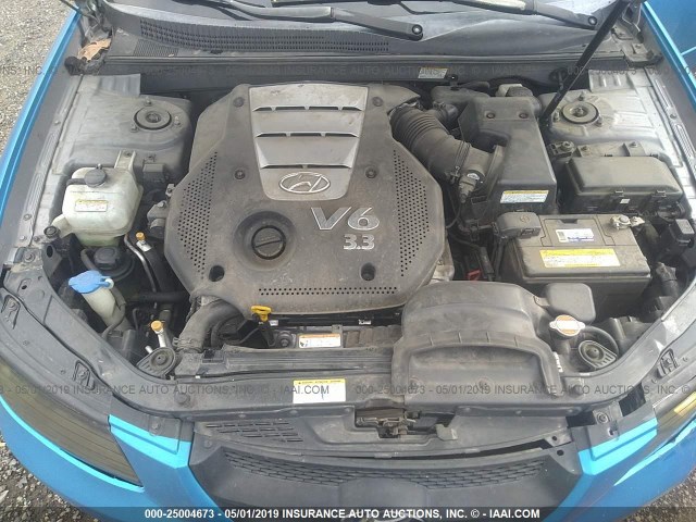 5NPEU46F46H142179 - 2006 HYUNDAI SONATA GLS/LX BLUE photo 10