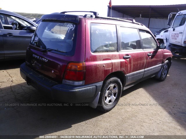 JF1SF6359XG702116 - 1999 SUBARU FORESTER L RED photo 4