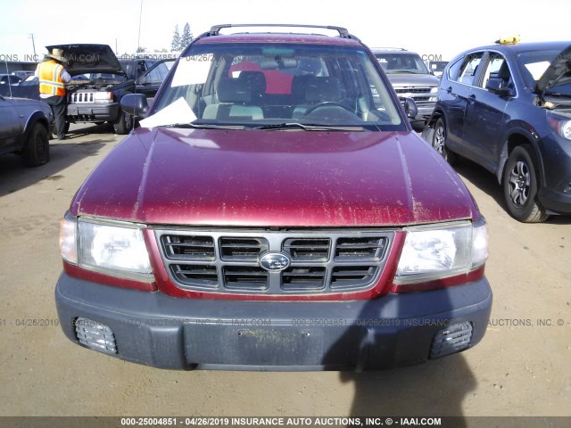 JF1SF6359XG702116 - 1999 SUBARU FORESTER L RED photo 6