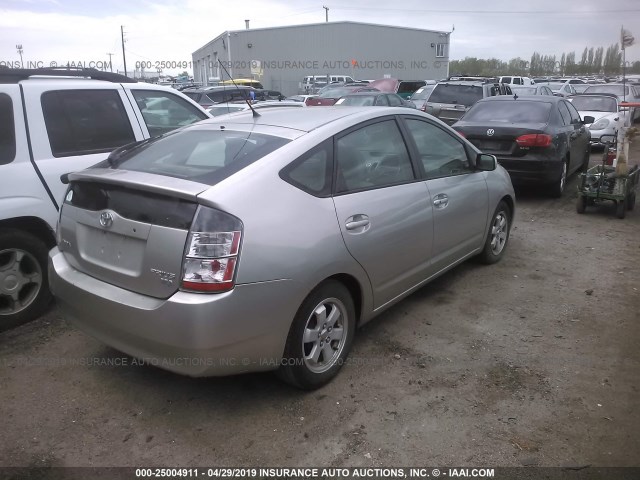 JTDKB20U140104407 - 2004 TOYOTA PRIUS SILVER photo 4