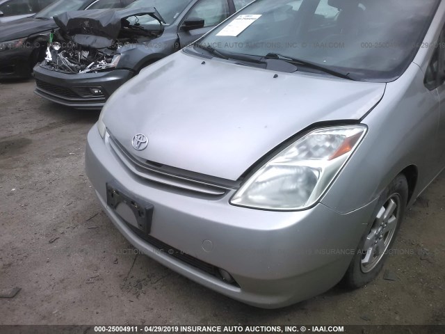 JTDKB20U140104407 - 2004 TOYOTA PRIUS SILVER photo 6